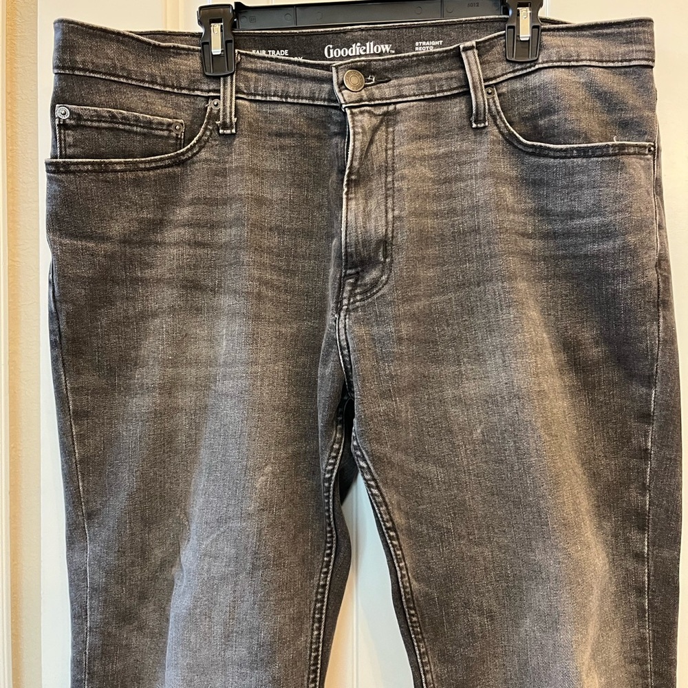 Gray stone washed jeans